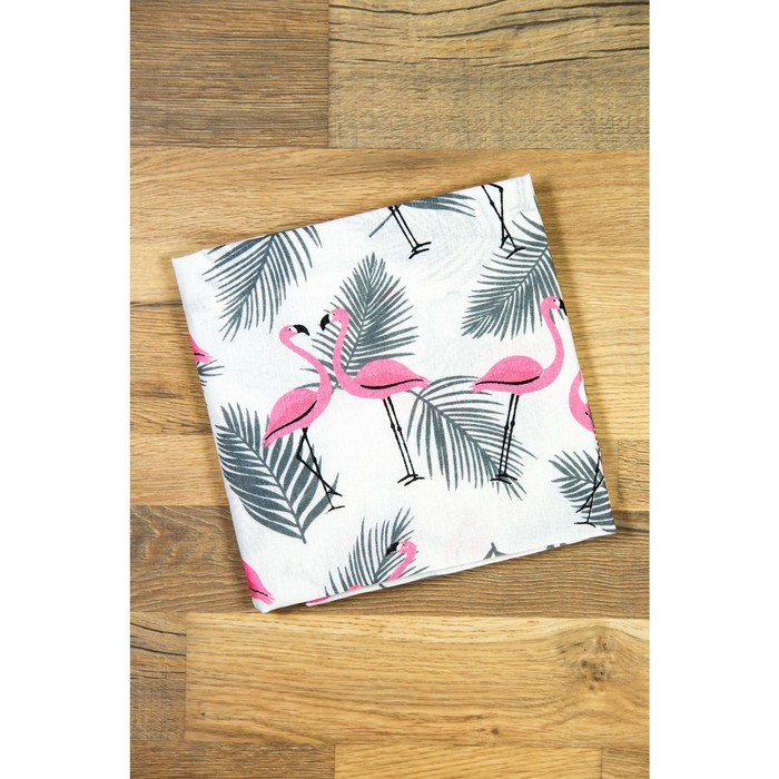 Наволочка, размер 50 × 70 см, принт фламинго и листья - фото 1905642001