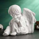 Фигура "Ангелочек с крыльями сидит" белый, 17х20х25см - Фото 2