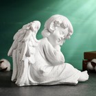 Фигура "Ангелочек с крыльями сидит" белый, 17х20х25см - Фото 4