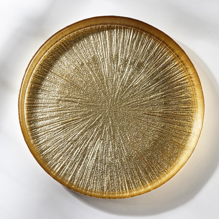 Тарелка «Кувшинка», d=21 см, цвет золотой - Фото 1