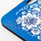 Доска разделочная с ручками Дарим Красиво «Гжель», 36×28 см, дерево, голубая - Фото 3