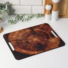 Доска разделочная с ручками Дарим Красиво «Спил», 36×28 см, дерево, коричневая - Фото 1