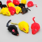 Игрушка "Мышь цветная" для кошек, 4,5-5 см, в пакете, фасовка по 24 шт., микс цветов - Фото 1