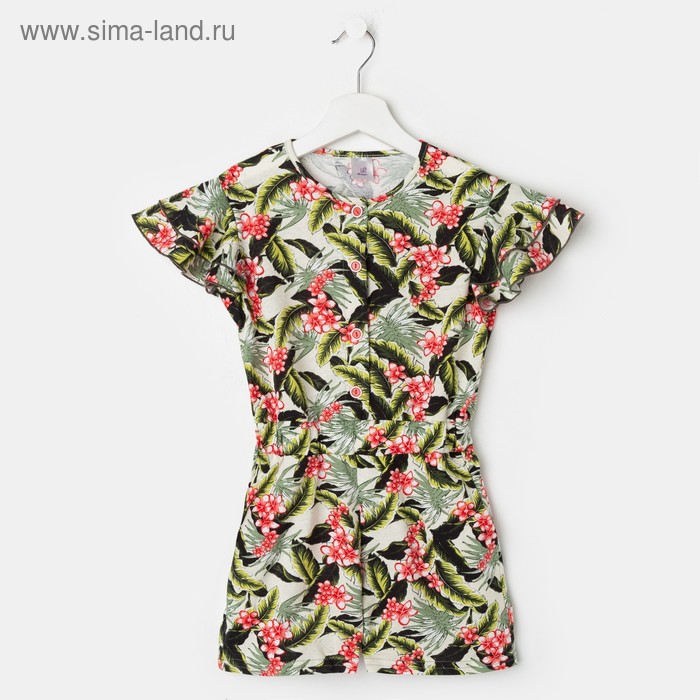 Комбинезон для девочки «Экзотика», цвет белый, рост 122 см - Фото 1