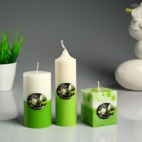 Набор свечей ароматических "Жасмин- Зелёный чай" 3 шт