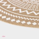 Салфетка сервировочная на стол Доляна «Африка», d=38 см, бежевая с белым рисунком - Фото 4