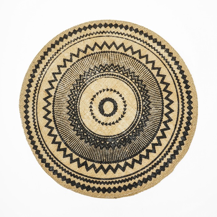 Салфетка сервировочная на стол Доляна «Африка», 38×38 см, чёрная - Фото 1