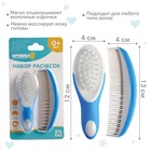 Расчёска детская, массажная щётка для волос в наборе, голубой - Фото 2