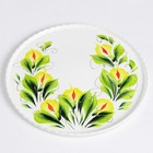 Набор для сока с подносом "Каллы" художественная роспись, 6 стаканов 1250/200 мл, белый мато 4852751