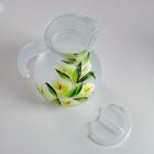 Набор для сока с подносом "Каллы" художественная роспись, 6 стаканов 1250/200 мл, белый мато 4852751