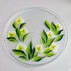 Набор для сока с подносом "Каллы" художественная роспись, 6 стаканов 1250/200 мл, белый мато 4852751