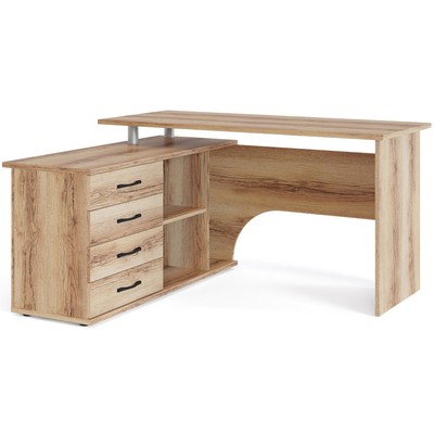Стол компьютерный «КСТ - 109 Л», угол левый, 3 ящика, 1400×1270×750 мм, цвет дуб делано