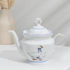 Сервиз чайный Добрушский завод «Гуси», 14 предметов: чашки 6 шт., блюдце 6 шт., чайник, сахарница, фарфор, белый - Фото 4