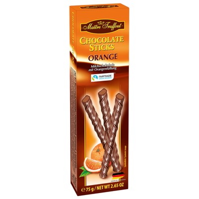 (комплектующие) Шоколадные палочки Maitre Truffout с апельсиново-шоколадным кремом, 75 г