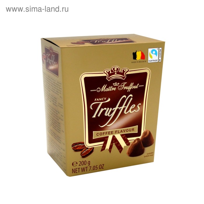 Трюфельные конфеты Fancy gold truffles, с кофейным вкусом, 200 г - Фото 1