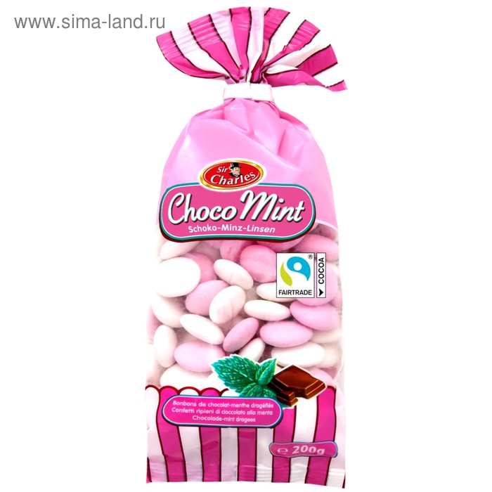 (комплектующие) Драже Sir Charles в сахарной глазури, с мятным вкусом, 200 г - Фото 1
