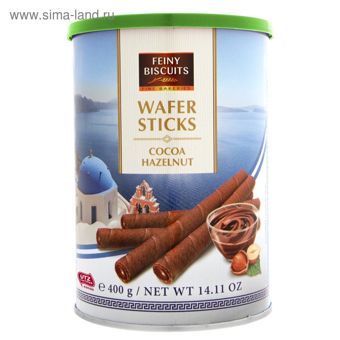 Вафельные трубочки Feiny Biscuits, шоколадный крем со вкусом фундука, 400 г - Фото 1
