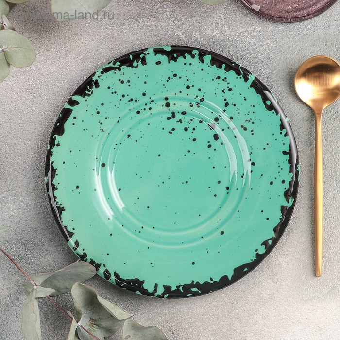 Блюдце универсальное Smeraldo, d=15 см, цвет бирюзовый - Фото 1