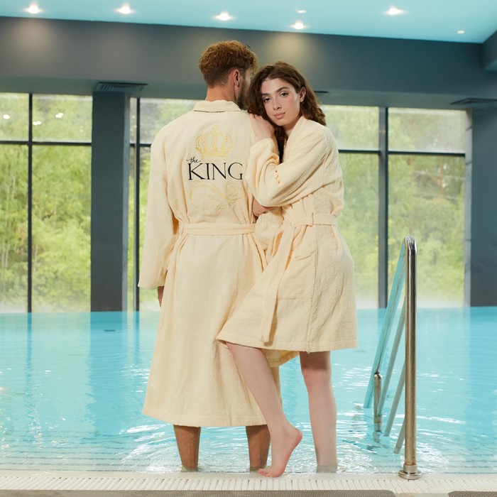 Халат махровый мужской King, размер 56-58, 100% хлопок - Фото 1