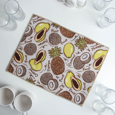 Коврик для сушки посуды Доляна «Фрукты», 30×40 см, микрофибра