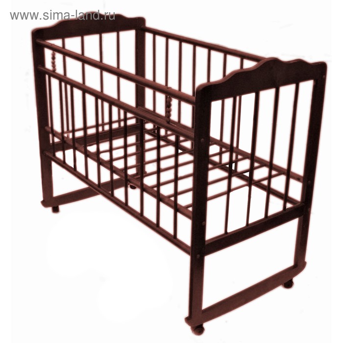 Кровать детская "Женечка-3",колесо-качалка, (вишня) - Фото 1