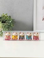 Набор фигурок керамика «Манэки-нэко с рисунком, на коврике», 5 шт., 4×4×3.5 см - Фото 7