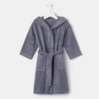 Халат махровый детский Этель Little king, размер 30 (98-104 см), серый - Фото 3