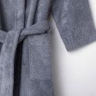 Халат махровый детский Этель Little king, размер 30 (98-104 см), серый - Фото 5