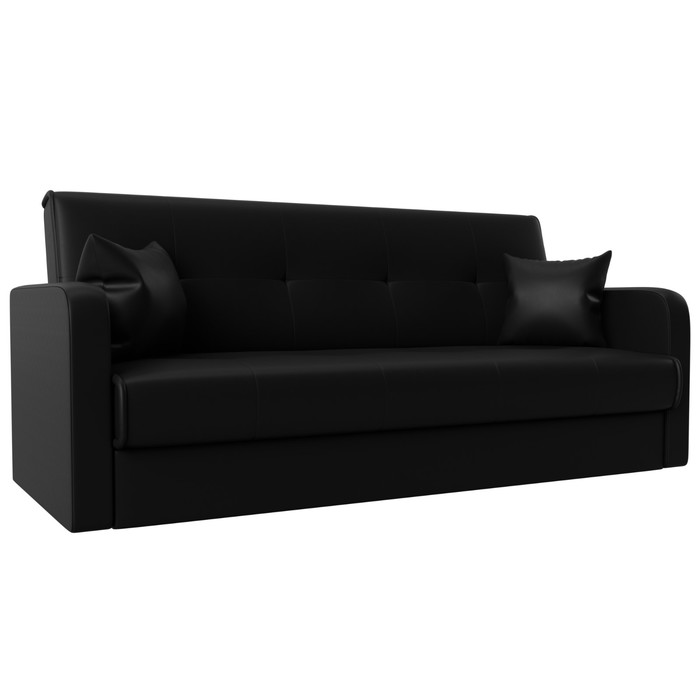 Прямой диван «Надежда», механизм книжка, экокожа, цвет чёрный - Фото 1