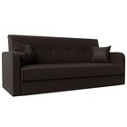 Прямой диван «Надежда», механизм книжка, экокожа, цвет коричневый - фото 2168342