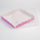 Коробочка для печенья с PVC крышкой, розовый, 35 х 35 х 6 см - Фото 2