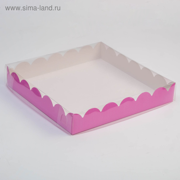Коробочка для печенья с PVC крышкой, сиреневая, 35 х 35 х 6 см - Фото 1
