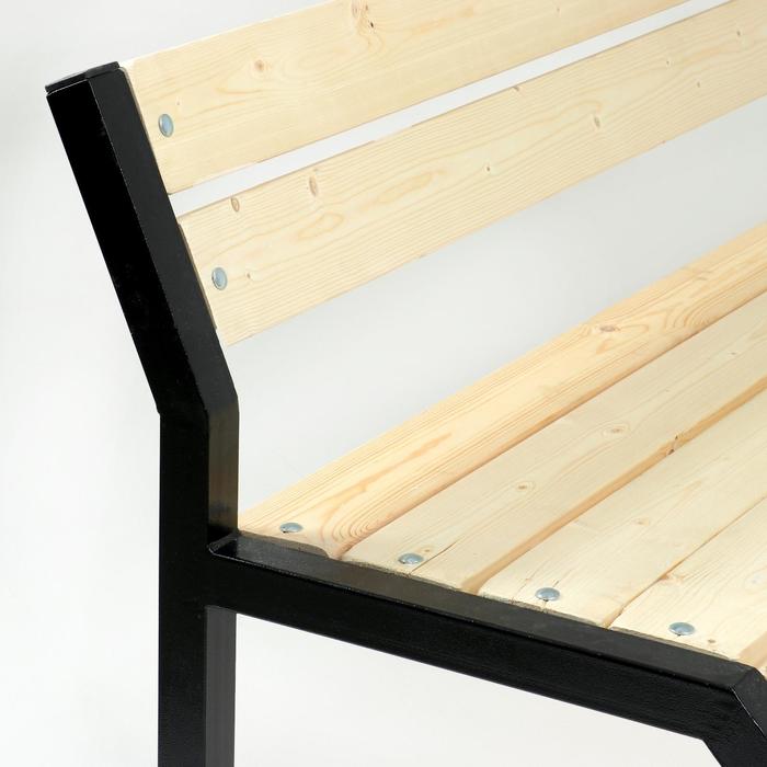 Скамейка со спинкой "Модерн 40" деревянная, металлическая, 2х0.72х0.57 м, нагрузка до 300 кг - фото 1907091994