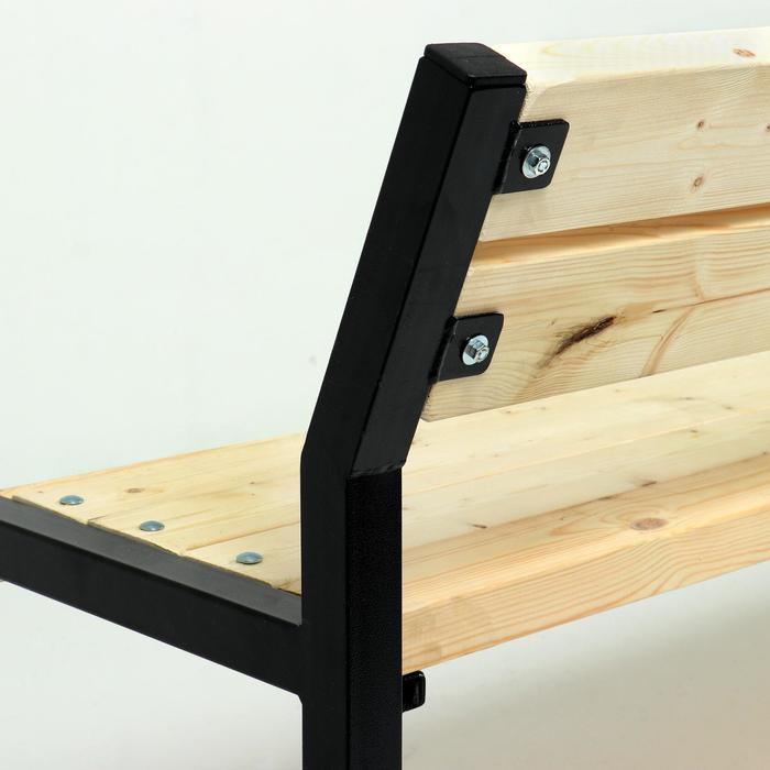 Скамейка со спинкой "Модерн 40" деревянная, металлическая, 2х0.72х0.57 м, нагрузка до 300 кг - фото 1907091996