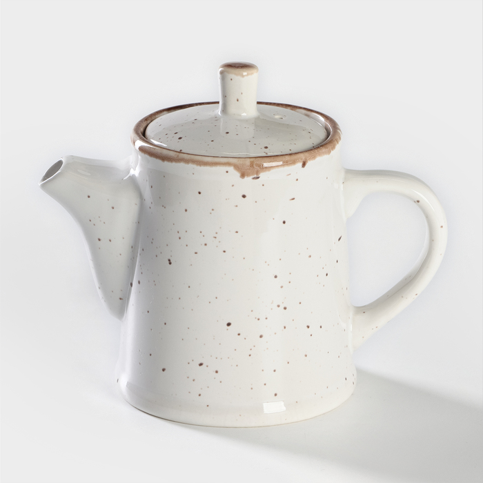 Чайник заварочный Хорекс Punto bianca, 500 мл, h=14.5 см, фарфор, белый - Фото 1