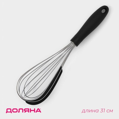 Венчик для взбивания со скребком Доляна, 31×8 см, МИКС
