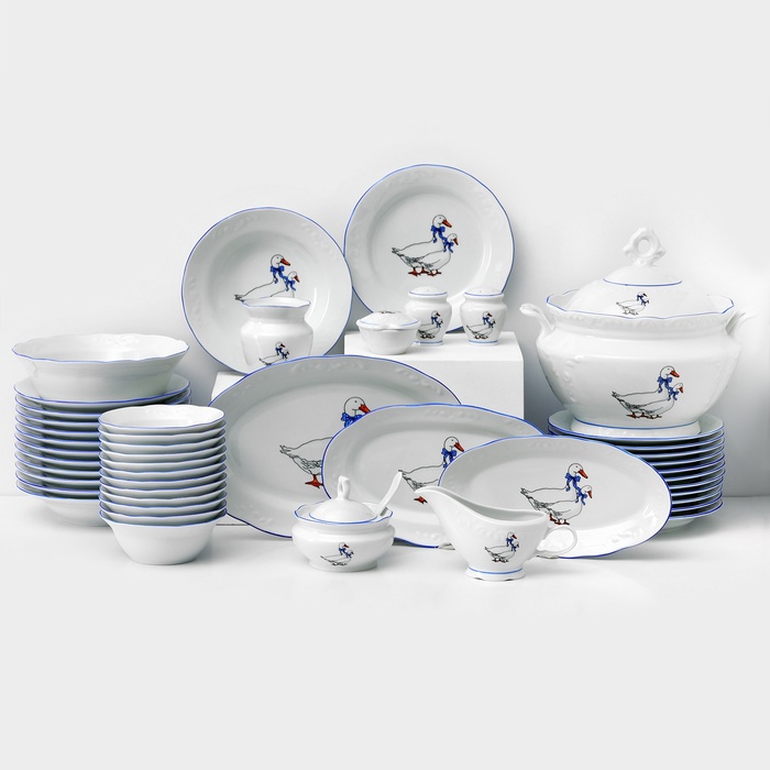 Сервиз столовый Добрушский завод «Гуси», 48 предметов, фарфор, белый - Фото 1