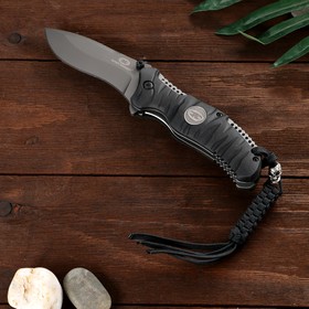 Нож складной "Тактик" сталь - 440, рукоять - резина, 20 см