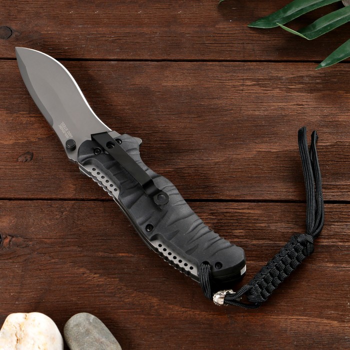 Нож складной "Тактик" сталь - 440, рукоять - резина, 20 см - фото 1908550375