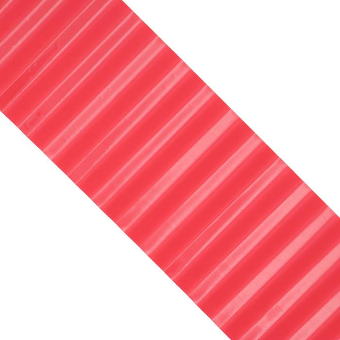 Лента бордюрная, 0.1 × 9 м, толщина 0.6 мм, пластиковая, гофра, красная - фото 1908550492