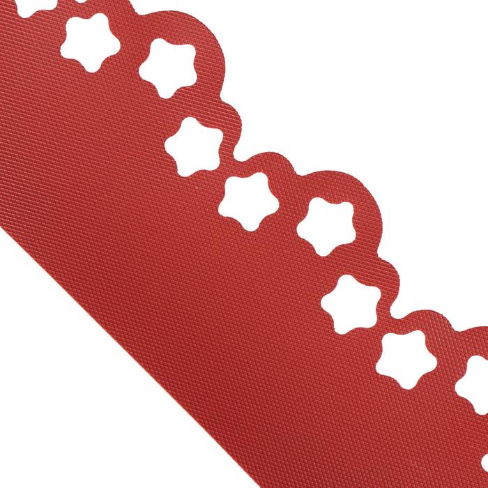 Лента бордюрная, 0.15 × 9 м, толщина 1.2 мм, пластиковая, фигурная, красная - фото 1889441135