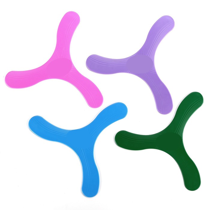 Бумеранг трехлопастной, 23×23 см, пластик, МИКС - Фото 1