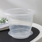 Горшок для орхидей с поддоном, 1 л, пластиковый, прозрачный - Фото 1