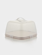 Тортовница с крышкой Альтернатива, 28.5×28.5×17.5 см, пластик, бежевая - Фото 1