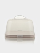 Тортовница с крышкой Альтернатива, 28.5×28.5×17.5 см, пластик, бежевая - Фото 2