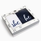 Набор полотенец "She & He" 30х60 см-2 шт, 100% хлопок, 340г/м2 - Фото 7