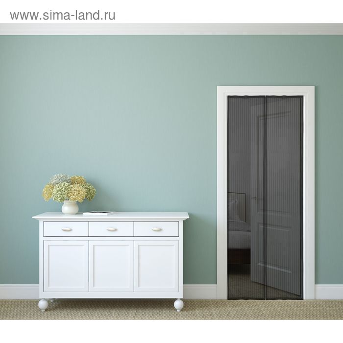 Сетка антимоскитная на магнитной ленте 80x210 см, цвет чёрный