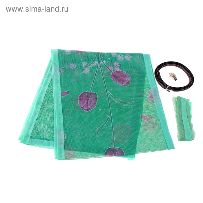 Сетка антимоскитная на магнитной ленте "Цветы", цвет зеленый - Фото 1