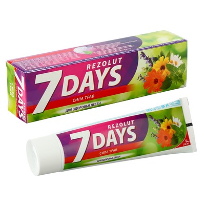 Зубная паста 7 days Rezolut Сила трав для здоровья десен, 100 мл