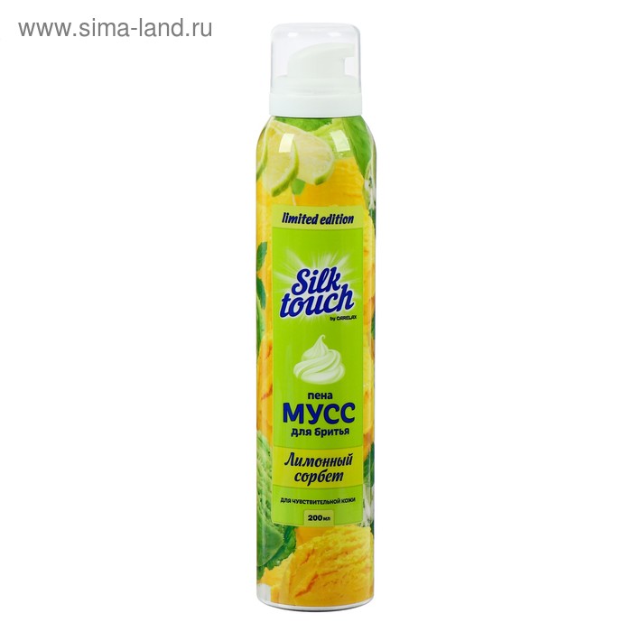Мусс-пена Carelax Silk Touch для бритья, женский "Лимонный сорбет" 200 мл - Фото 1